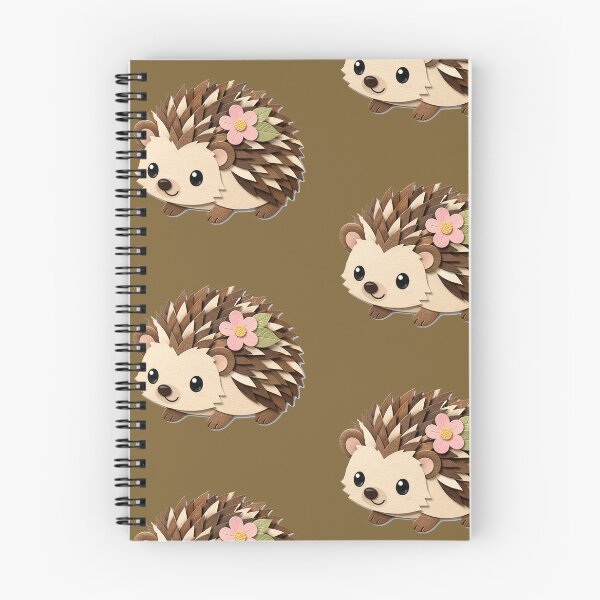 Item preview, Papercut Hedgehog & Flower — Craft Style Sticker designed and sold by NUFADE.