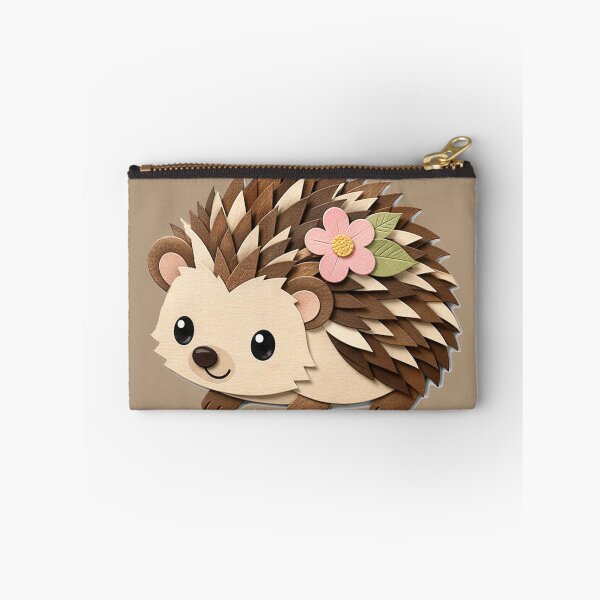 Item preview, Papercut Hedgehog & Flower — Craft Style Sticker designed and sold by NUFADE.