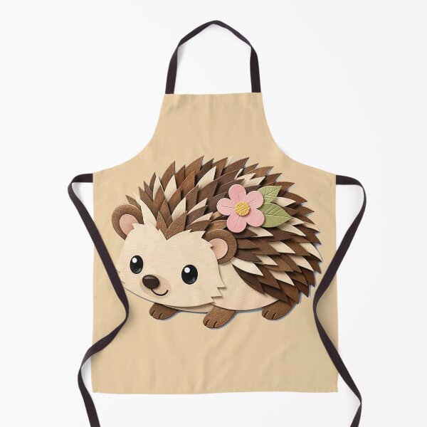 Item preview, Papercut Hedgehog & Flower — Craft Style Sticker designed and sold by NUFADE.
