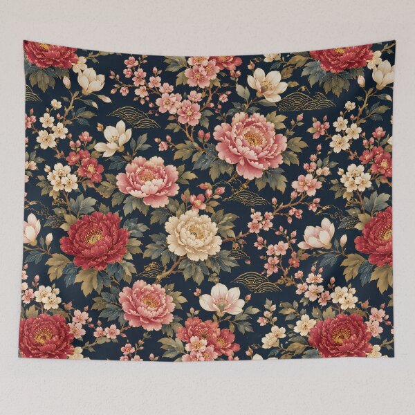 Item preview, Japanese Peony Floral Seamless Pattern Vintage Botanical designed and sold by PunchDrop.