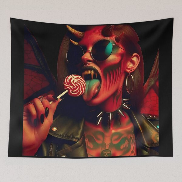 Item preview, Red Devil Punk With Lollipop designed and sold by Voodoo Store Paranormal Collections.