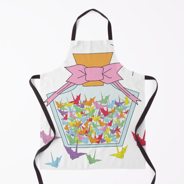 Item preview, Colorful Origami Crane Jar with Pink Ribbon – Paper Birds Illustration designed and sold by ChaReePat.