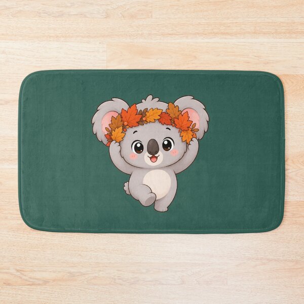 Item preview, Cute Koala Autumn Leaf Crown Kawaii Fall Illustration designed and sold by Seculinator.