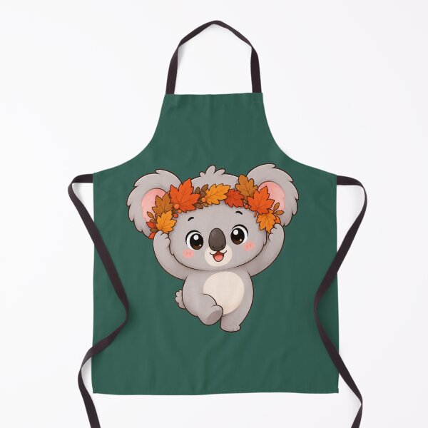 Item preview, Cute Koala Autumn Leaf Crown Kawaii Fall Illustration designed and sold by Seculinator.