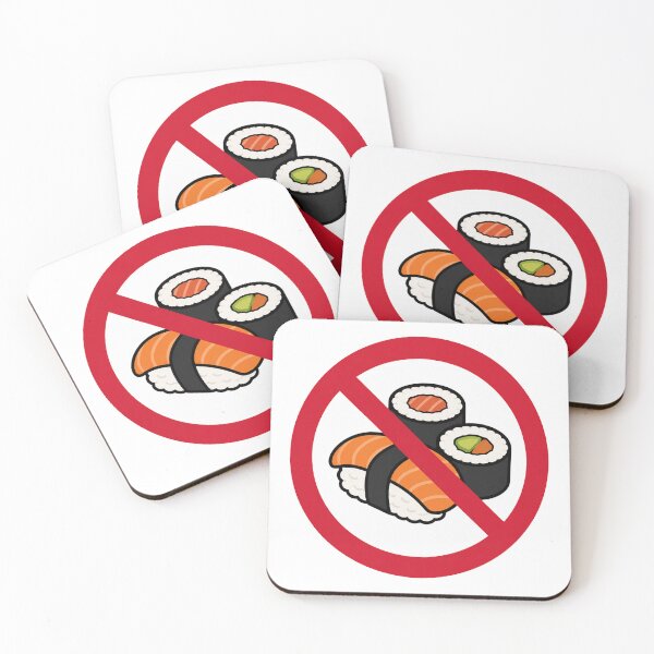 Item preview, No Sushi Funny Sushi Lover Anti Sushi Design designed and sold by MonkiFlipp.