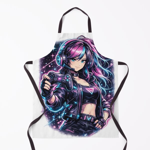 Item preview, Anime Gamer Girl Cyberpunk Neon - Synthwave Gaming designed and sold by irfanshikh.