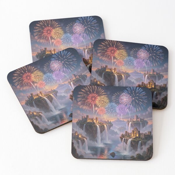 Item preview, Fireworks over the Floating Isles – Fantasy Celebration Art designed and sold by LittleBigGifts.