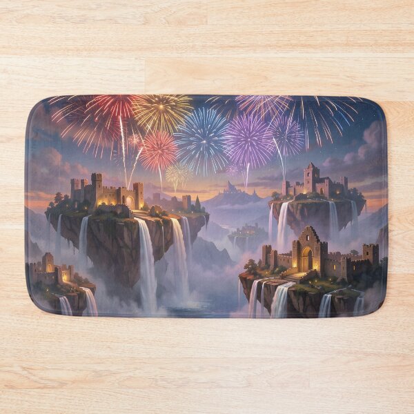 Item preview, Fireworks over the Floating Isles – Fantasy Celebration Art designed and sold by LittleBigGifts.
