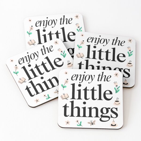 Item preview, Enjoy the Little Things | Positive Quote | Minimalist Floral Typography Design designed and sold by innerfaith.