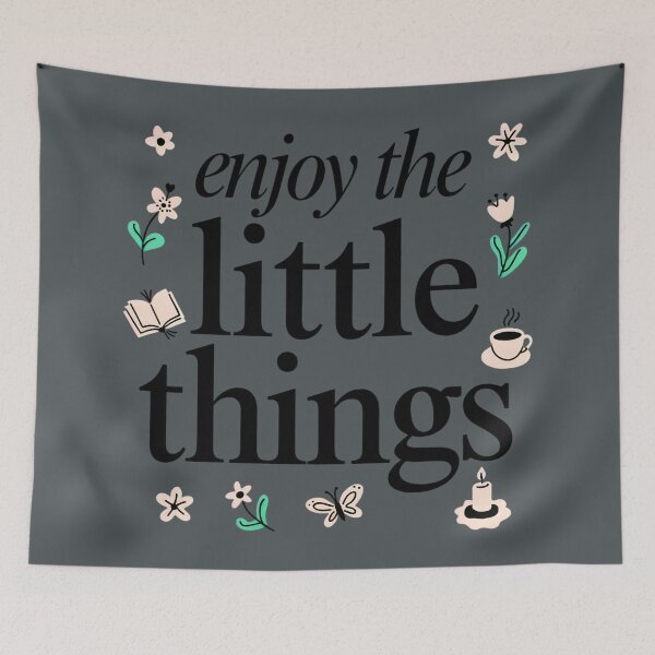 Item preview, Enjoy the Little Things | Positive Quote | Minimalist Floral Typography Design designed and sold by innerfaith.