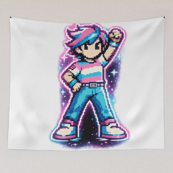 Item preview, Pixel Art Retro 80s Hero Character - Vintage Gaming designed and sold by irfanshikh.