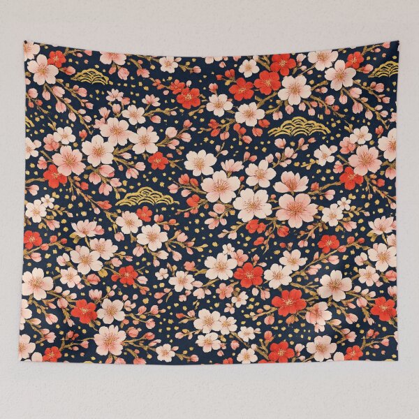 Item preview, Japanese Sakura Cherry Blossom Seamless Floral Pattern designed and sold by PunchDrop.