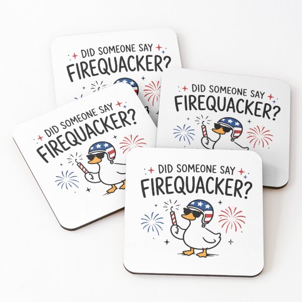 Item preview, Did Someone Say Firequacker Duck | Funny 4th of July Duck Cartoon designed and sold by Lina Caro.