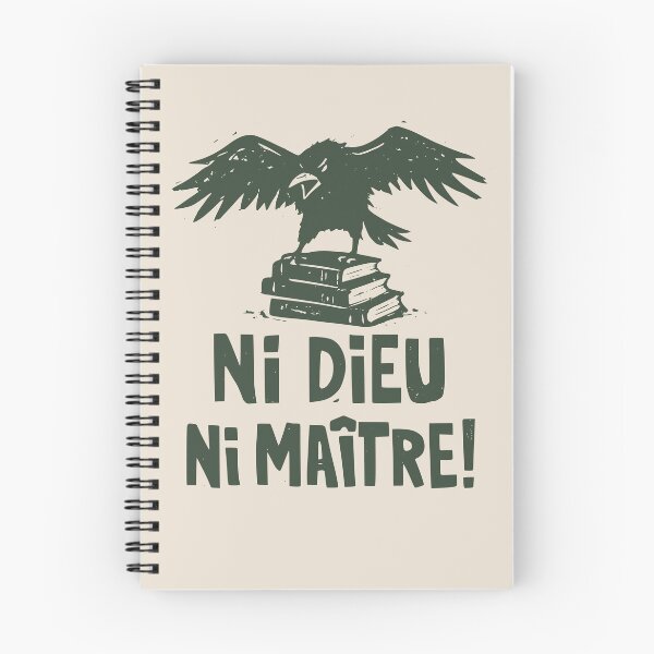 Item preview, Ni Dieu Ni Maitre! No God, No Masters Linocut Raven designed and sold by Riot-And-Hope.