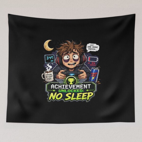 Item preview, Achievement Unlocked No Sleep Gamer designed and sold by BadhbhArt.