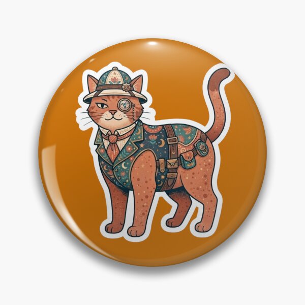 Item preview, Steampunk Adventurer Cat with Monocle and Hat designed and sold by Iampoji.