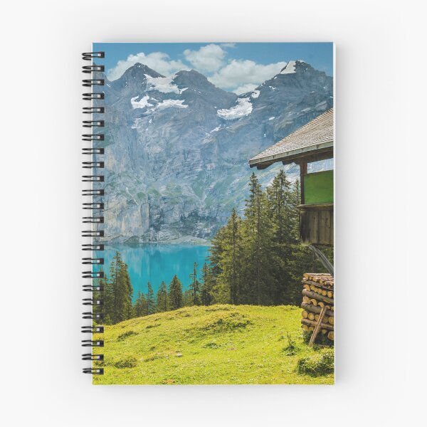 Item preview, Alpine Lake Mountain Hut Print | Swiss Alps Wall Art | Mountain Cabin Poster designed and sold by DigitalChickHub.