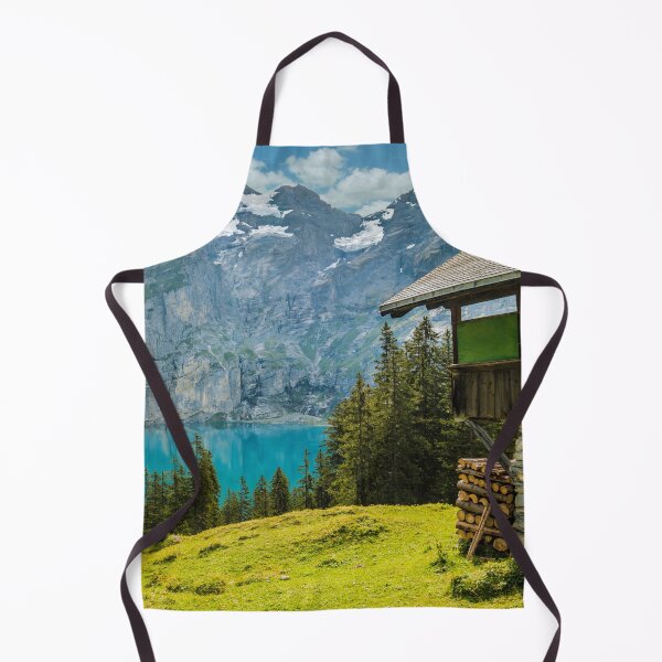 Item preview, Alpine Lake Mountain Hut Print | Swiss Alps Wall Art | Mountain Cabin Poster designed and sold by DigitalChickHub.