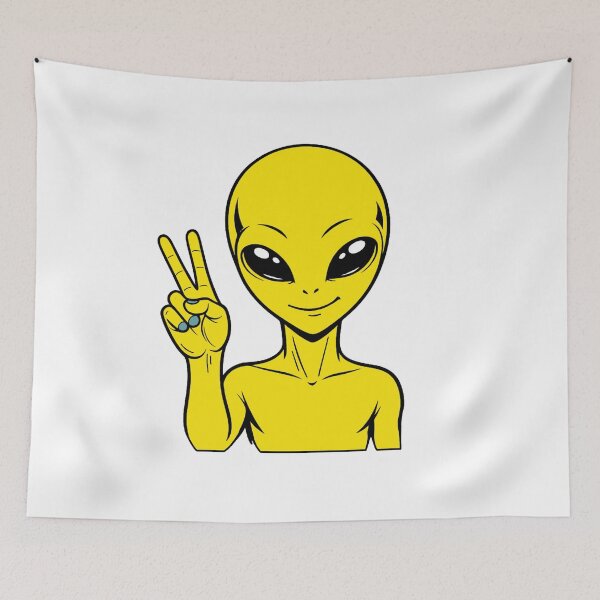 Item preview, ZORGO Alien Peace Sign – Funny Space Alien Peace Gesture Sticker designed and sold by The-Visitors.