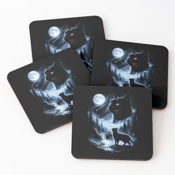 Item preview, Black Cat Howling to the Moon Meme Vintage  designed and sold by nosu-art-pod.