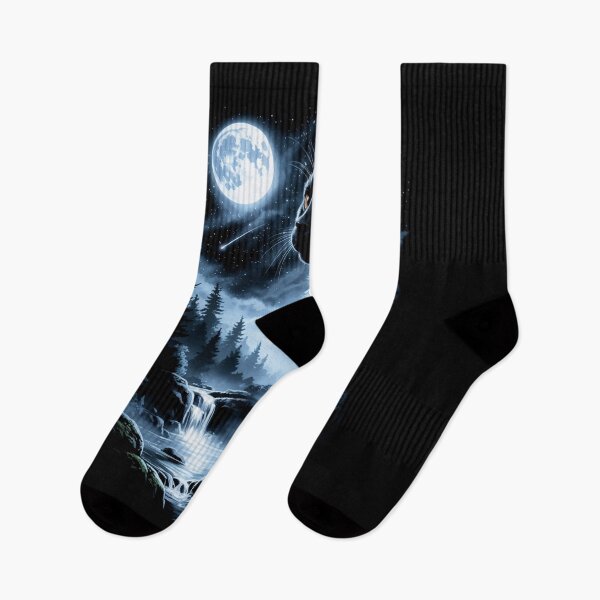 Item preview, Black Cat Howling to the Moon Meme Vintage  designed and sold by nosu-art-pod.