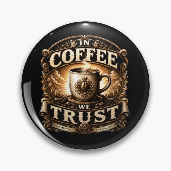 Item preview, In Coffee We Trust Funny Coffee Lover Quote designed and sold by pradeepvisuals.