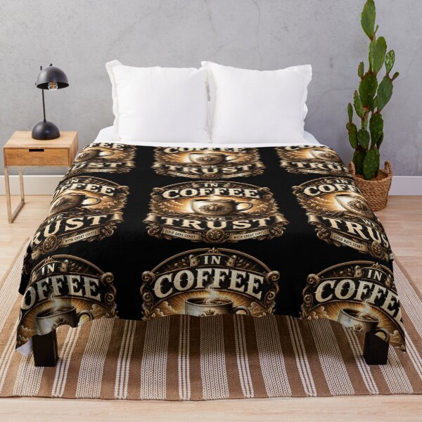 Item preview, In Coffee We Trust Funny Coffee Lover Quote designed and sold by pradeepvisuals.