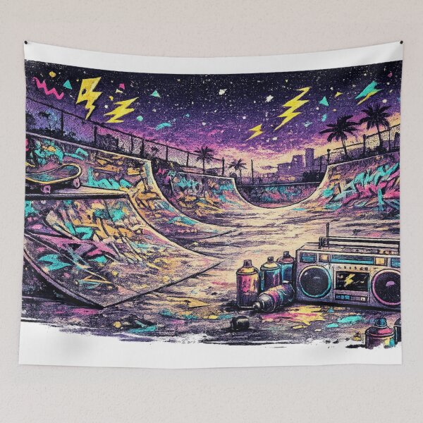Item preview, Skate Park Graffiti Boombox Urban - Colorful Street Art designed and sold by irfanshikh.