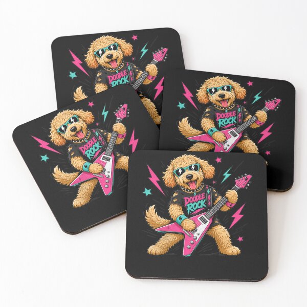Item preview, Cool Golden Guitarist Doodle Rockstar Dog Musician  designed and sold by IdealDo.