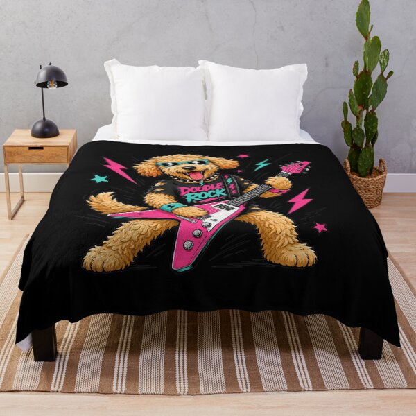 Item preview, Cool Golden Guitarist Doodle Rockstar Dog Musician designed and sold by IdealDo.