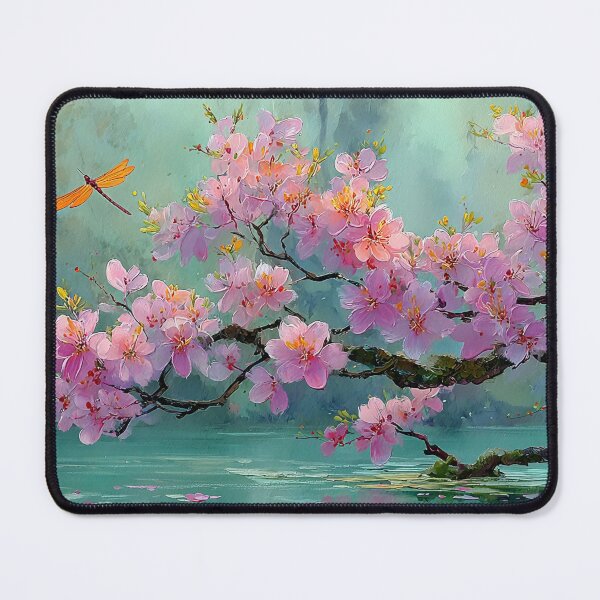 Item preview, Pink Blossoms and Dragonfly Over Calm Water designed and sold by Sasas Design.