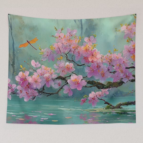 Item preview, Pink Blossoms and Dragonfly Over Calm Water designed and sold by Sasas Design.