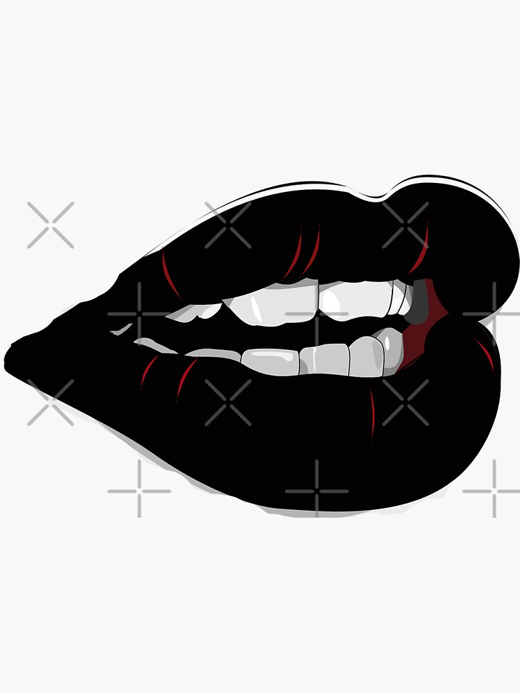 Black Sexy Lips Sticker By Antione235 Redbubble 