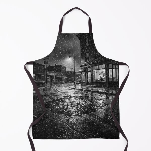 Artikelvorschau, Black & White Small Town Rain Storm entworfen und verkauft von Home Decor Art.