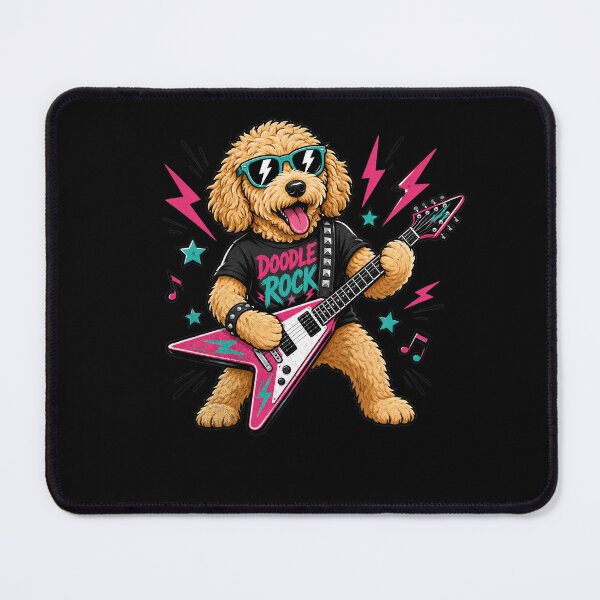Item preview, Cool Golden Guitarist Doodle Rockstar Dog Musician designed and sold by IdealDo.