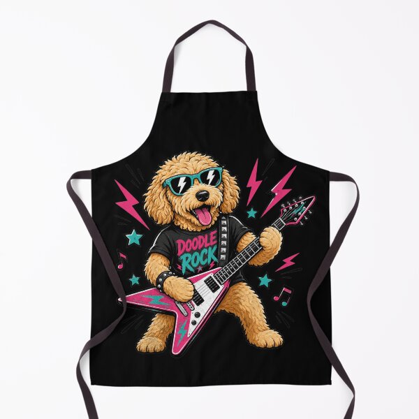 Item preview, Cool Golden Guitarist Doodle Rockstar Dog Musician designed and sold by IdealDo.