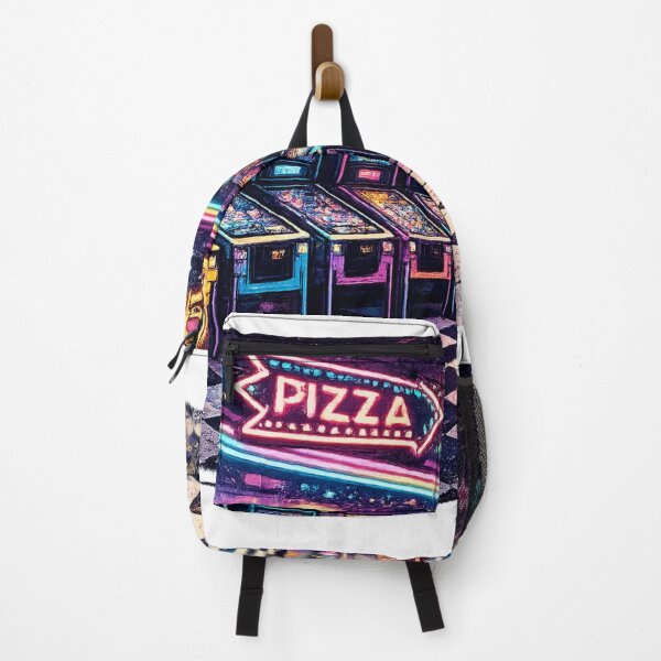 Item preview, Neon Arcade Room Pinball Machines Pizza - Retro Arcade designed and sold by irfanshikh.