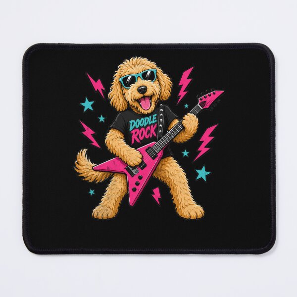 Item preview, Cool Golden Guitarist Doodle Rockstar Dog Musician designed and sold by IdealDo.