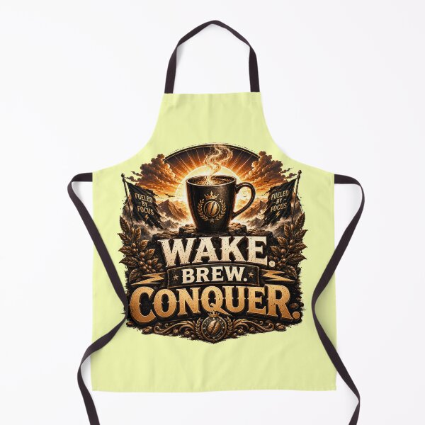 Item preview, Wake Brew Conquer Motivational Coffee Quote designed and sold by pradeepvisuals.