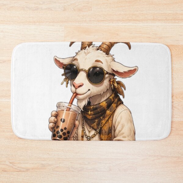 Item preview, Cool Goat Drinking Bubble Tea designed and sold by DailyDoodlesBySumbul.