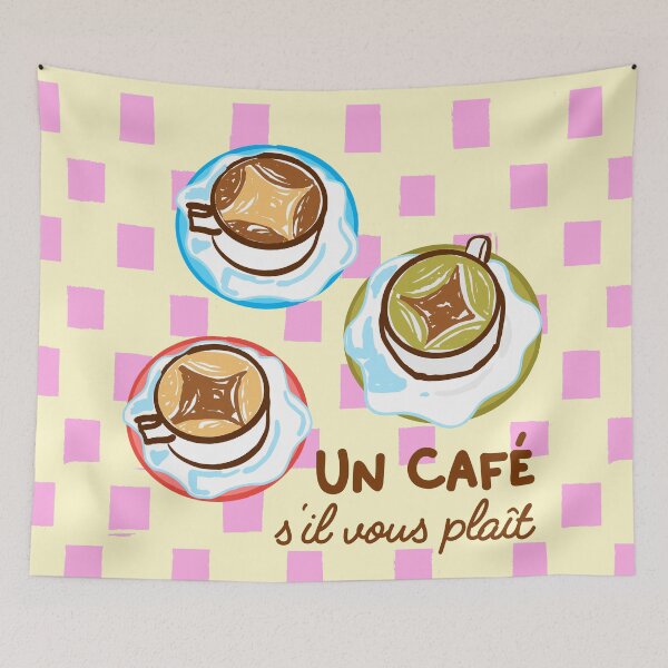 Item preview, Un Café S'il Vous Plaît Preppy French Coffee designed and sold by MaiZephyr.