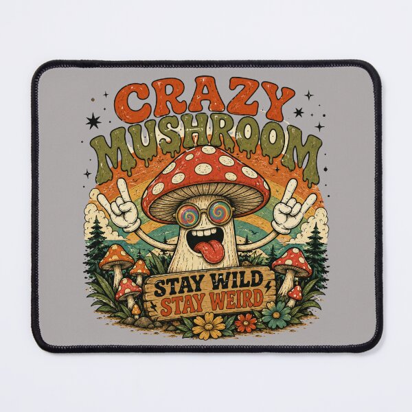 Item preview, Crazy Mushroom Retro Vintage Funny Psychedelic Forest Graphic T-Shirt | Stay Wild Stay Weird designed and sold by ArtGraffita.