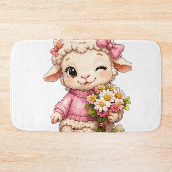 Item preview, Cute Lamb With Flowers designed and sold by DailyDoodlesBySumbul.