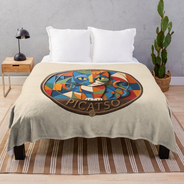 Item preview, Colorful Cubist Cat Art Design Picatso Funny Cat in Cubist Style designed and sold by gear-posters.
