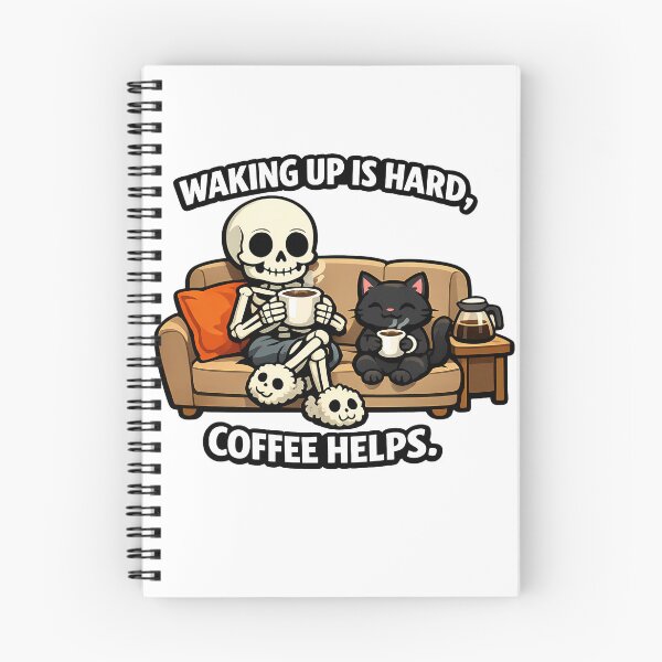 Item preview, Spooky Cute Skeleton Coffee Lover Sticker designed and sold by MIROUZ2000.