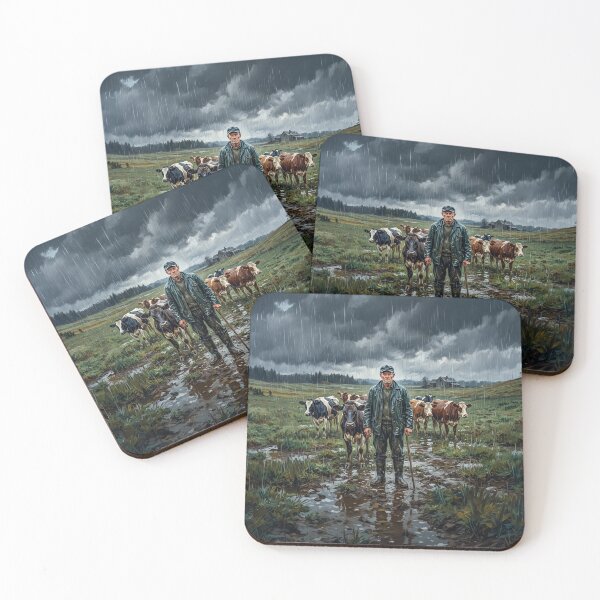 Item preview, Farmer Portrait Pouring Rain designed and sold by Home Decor Art.