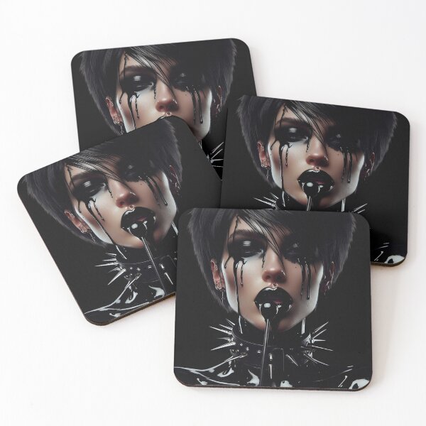Item preview, Gothic Girl Licking Black Lollipop designed and sold by Voodoo Store Paranormal Collections.