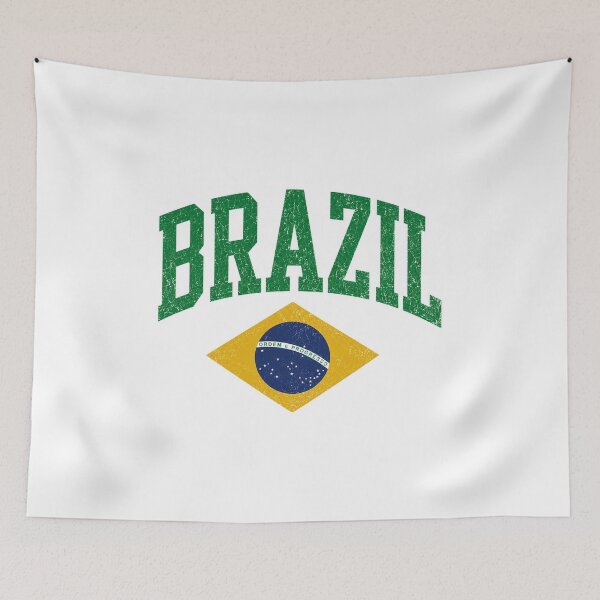 Item preview,  Brazil Flag Vintage Varsity Retro Pride Gift Design designed and sold by UrbanPrintVibes.