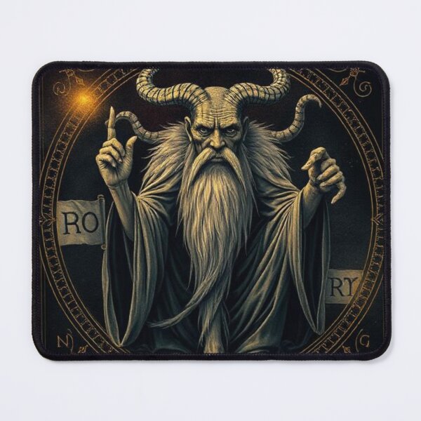 Item preview, Evil old man with ram's horns – Fantasy illustration designed and sold by RAISC.