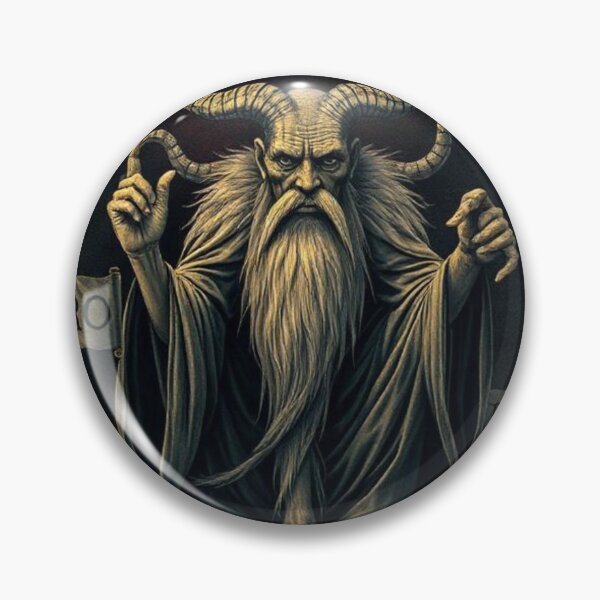 Item preview, Evil old man with ram's horns – Fantasy illustration designed and sold by RAISC.
